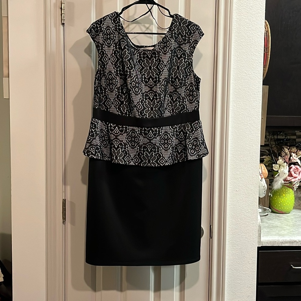 Black/lace peplum dress